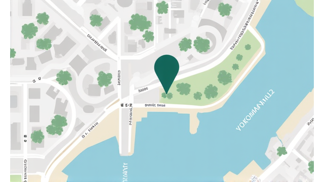 横浜市の地図上にキレイカスミの所在地を示すピン